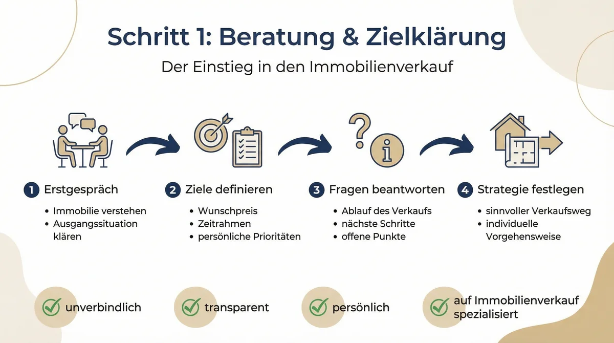 Schritt 1: Beratung und Zielklärung - Der Einstieg in den Immobilienverkauf